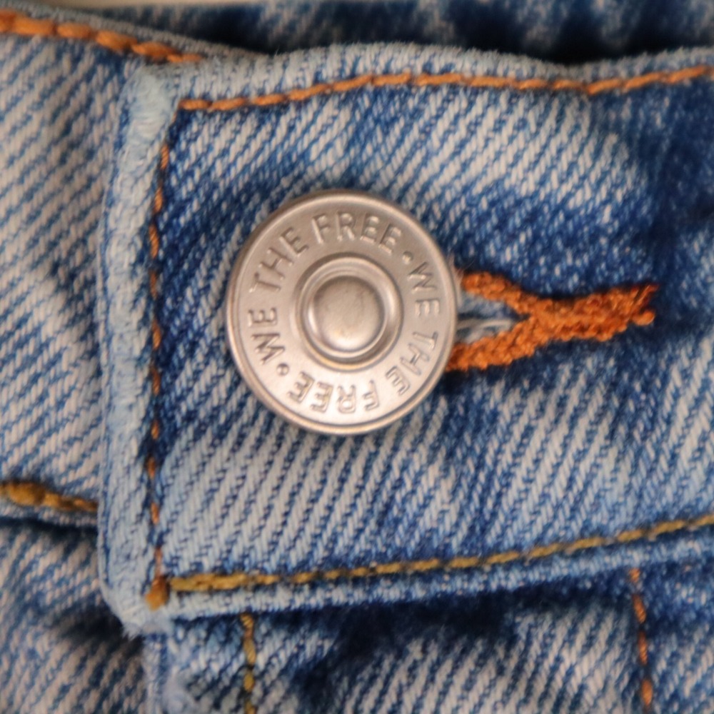 We The Free Brea Cutoff Distressed Denim Mini Skirt Size 24 Waist 12" Length 15" - Picture 6 of 16